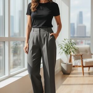 Chic Charcoal Women's Dress Pants